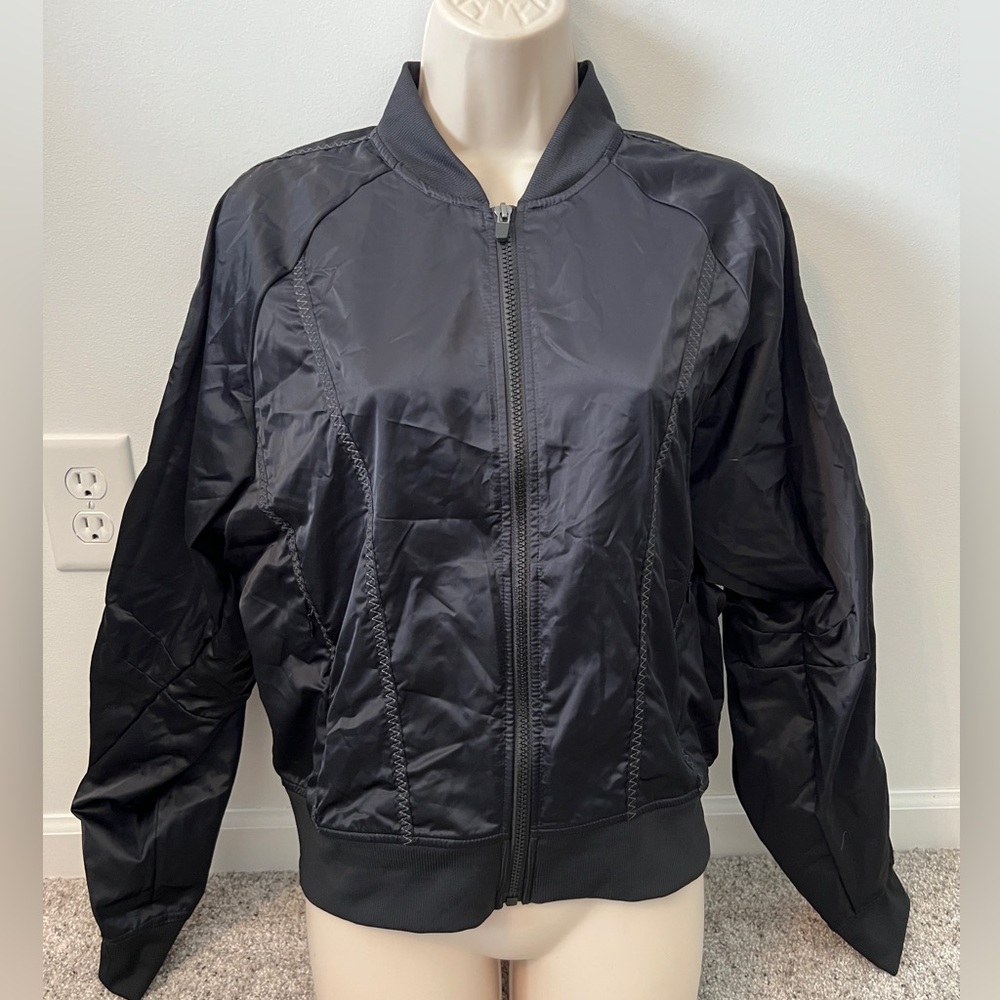 Fabletics bomber jacket black size medium